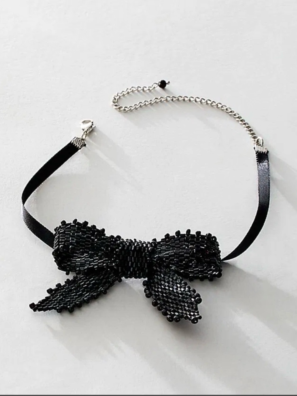 Free People Backstage Pass Choker Bow in Black O/S